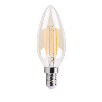 XQ-Lite E14 XQ1462G Bombilla de vela LED dorada de 4W equivalente a 30W extra cálido blanco