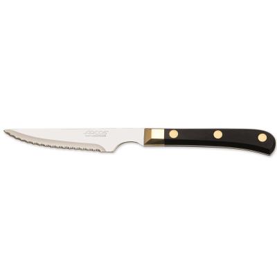 Cuchillo Chuletero Arcos De Mesa 375000 Monoblock De Una Pieza De Acero Inoxidable Y Hoja De 11.5 Cm En Caja