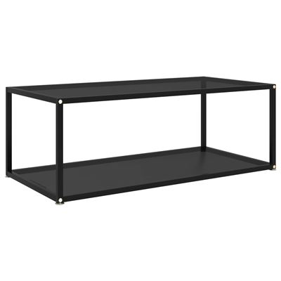 Vidaxl Negro Mesa De Centro Vidrio Templado 100X50x35cm