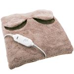 Almohada térmica eléctrica con agujeros para los pies y temperatura PrimeMatik, regulable 24W marrón 38x38cm