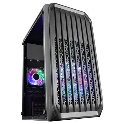 Mars Gaming Negro/Blanco Mc-S2, Caja Pc Gaming Compacta Micro-Atx, Rejilla Frontal, Ventana Lateral, Soporte Refrigeración Líquida, 2 Ventiladores Frgb, Caja Pc O - Imagen 3