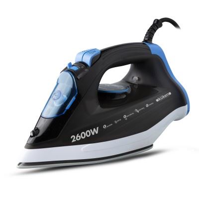 Plancha De Vapor Kuken 2600w Suela Inox Azul