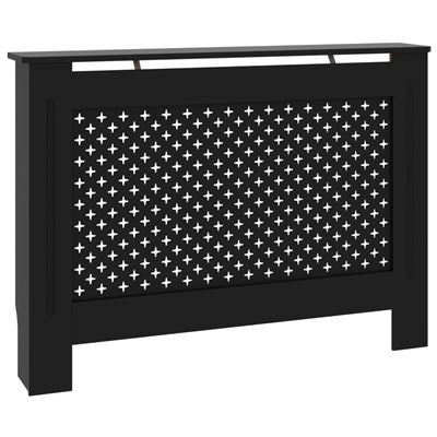 Cubierta Para Radiador Vidaxl Mdf Negro 112x19x81 Cm