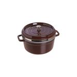 Cocotte Redonda De hierro colado con vaporera staub cacerolacocotte fundido 26 cm 52 l esmaltado interior negro