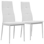 Sillas de comedor vidaXL 2 unidades cuero sintético blanco