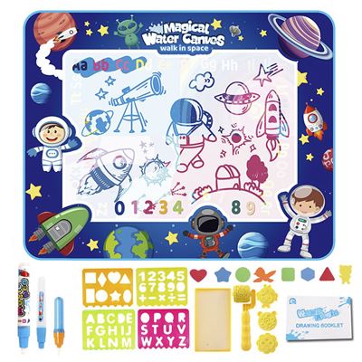 Pizarra Infantil Dibujar Agua Dam100x80cm. Brilla, Rotuladores De Agua, Plantillas, Tampones,figuras. Morado