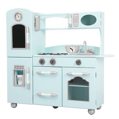 Teamson Kids Cocina de juguete madera con accesorios horno niños td11414m grande