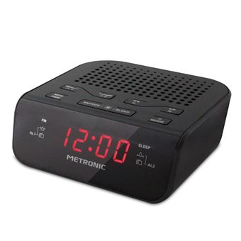 Radio Metronic despertador FM alarma dual + brillo ajustable - Negro -  Radio despertador - Los mejores precios | Fnac