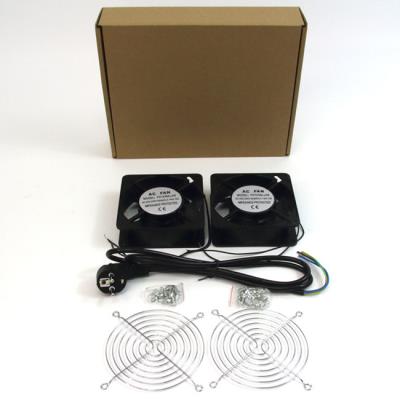 Doble ventilador de 12 cm para armario rack