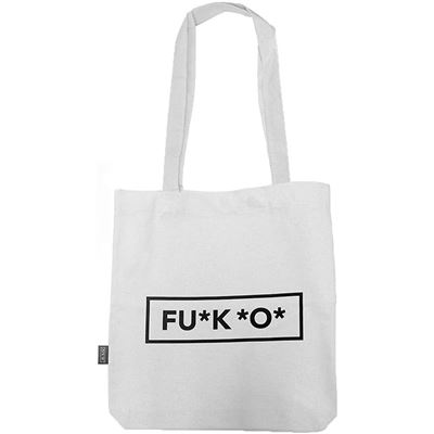 Bolsa de tela para la compra FU*K*O Tote Bag Reutilizable y Lavable de Algodón 100% Orgánico