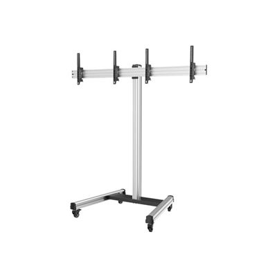 Soporte De Suelo Con Ruedas Kimex 031-1212k2 Para 2 Tv 43""-49"" , Altura 175 Cm, Función Inclinable