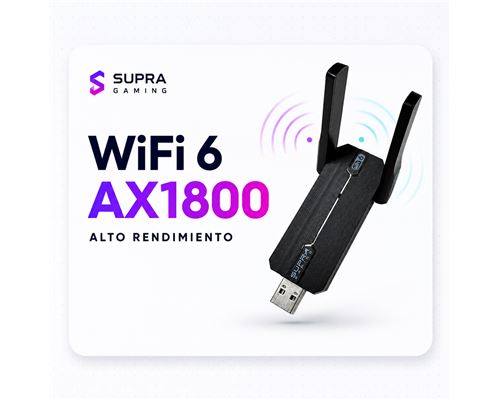 Supra Gaming Negro Adaptador Usb Wifi Ax1800
