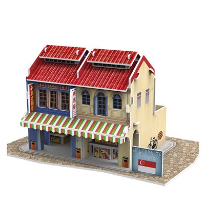 Puzzle 3D WORLD STYLE SINGAPUR Casa tradicional DAM Multicolor