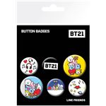 Set 6 Chapas bt21 gb eyebp0794 pack de mix multicolor 2 bp0794