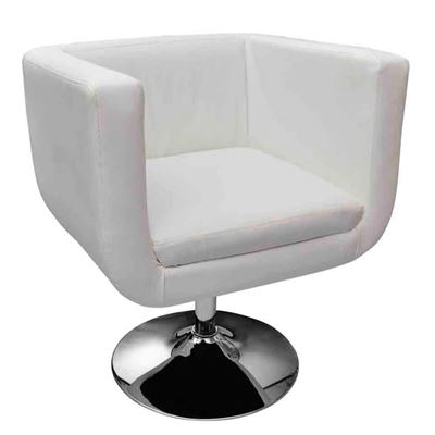 Vidaxl Blanco Taburete De Cocina Cuero Sintético