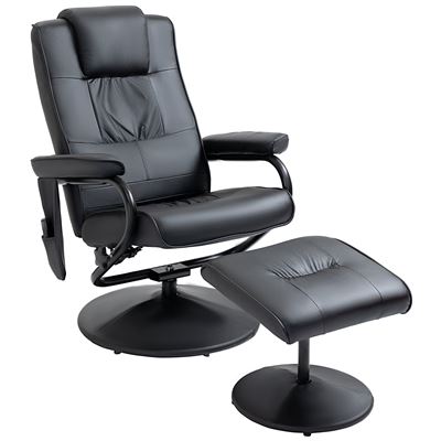 Sillón de masaje eléctrico con taburete Homcom 77x84x95cm negro