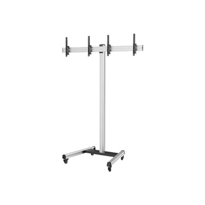 Soporte De Suelo Con Ruedas Kimex 031-1213k2 Para 2 Tv 43""-49"" , Altura 240 Cm, Función Inclinable