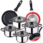 Batería Cocina 8pcs Acero Inox San Ignacio y 3 Sartenes (Ø16/20/24) Nylon