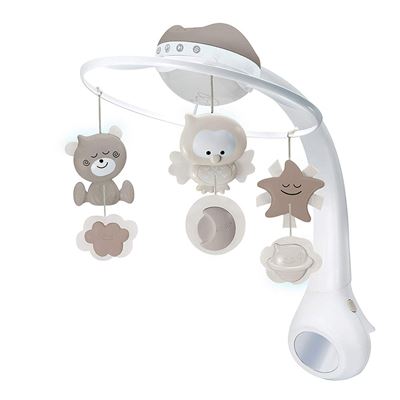 Carrusel y proyector musical 3 en 1 Infantino Gris pardo