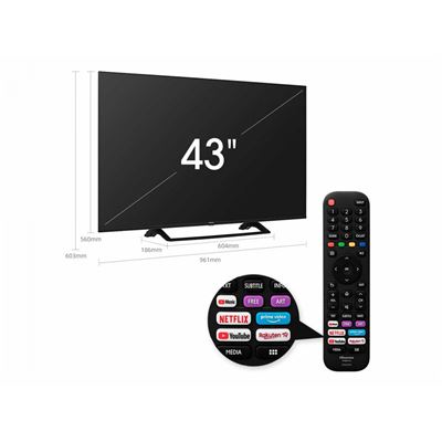 Television 43"" Hisense 43A7300F 4K Uhd Hdr Smart Tv Ia