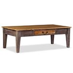 Mesa de centro vidaXL, de madera maciza vintage 118x60x40 cm