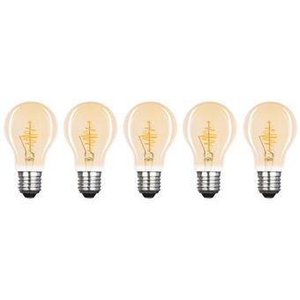 XQ-LITE Conjunto de 5 bombillas de filamento LED E27 globe 2.5 W equivalente 15 W XQ1706