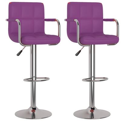 Vidaxl Morado Taburetes De Cocina 2 Unidades Cuero Sintético 14,5Kg