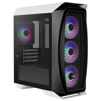 Caja PC MicroATX Aerocool AEROONEMINIFROST Blanca, MicroATX, 4 Ventiladores, 2 Paneles