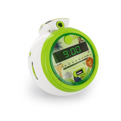 Radio Metronic Despertador Fm Usb Proyeccion De Alarma Dual - Verde