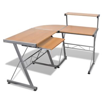 Escritorio vidaXL con soporte para ordenador y bandeja de teclado