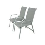 Conjunto 2 Sillas de habitat et jardin porto gris claro 75.5x55.5x99 cm juego para textileno