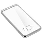 Carcasa Galaxy S7 Edge Protección Silicona, Trasparente bordes plata metalizado