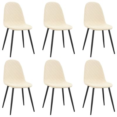 Vidaxl Blanco/Crema Sillas De Comedor 6 Unidades Terciopelo
