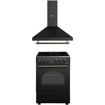 Conjunto Cocina Vitrocerámica Solthermic Vtc50negra 3 Fuegos 50x50cm Negra + Campana Solthermic H60pr 60cm Negro