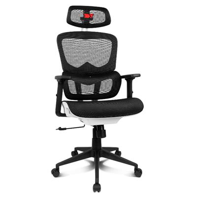 Silla Gaming Drift Gaming Drair200 - Malla Alta Calidad Y Polímero Reforzado, Reposabrazos Acolchados Ajustables 2d, Piston Clase 4, Giratoria, Inclinable, Blanco/negro/rojo.