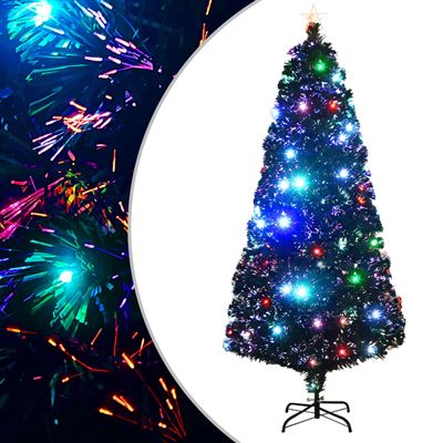 Árbol de Navidad artificial con soporte vidaXL/LED 180 cm fibra óptica