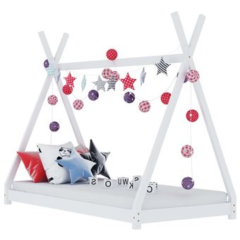 Estructura de cama infantil vidaXL madera maciza pino blanca 90x200cm - 1