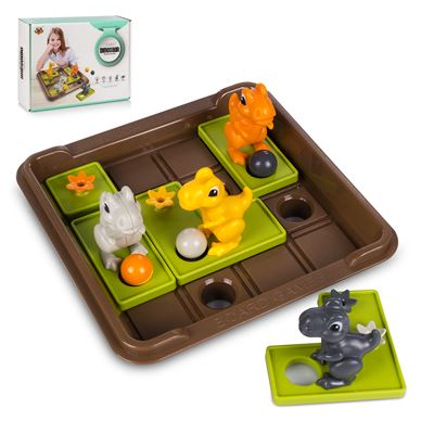 Desafío Dinosaurios Dam . Juego Mesa Habilidad 1 Jugador. 60 Desafíos 5 Niveles Dificultad. Multicolor