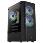 Caja Gaming ATX Aerocool QUANTUMMESHV3 Cristal Templado + Frontal Mesh, 3x Ventilador RGB