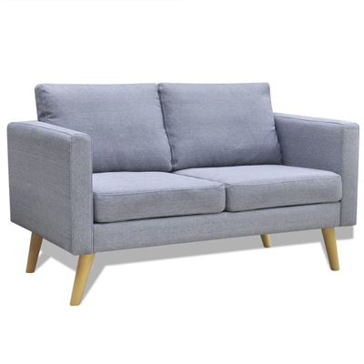Vidaxl Gris/Claro Sofá 2 Plazas De Tela