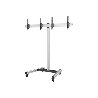 Soporte De Suelo Con Ruedas Kimex 031-1222k2 Para 2 Tv 50""-55"" , Altura 175 Cm, Función Inclinable