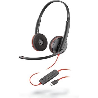 Auriculares Con Micrófono Plantronics Blackwire 3220 Usb-c Negro