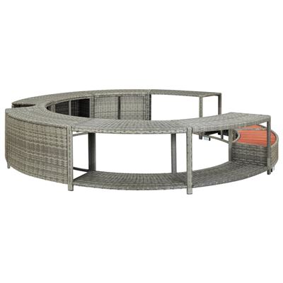 Borde De Jacuzzi Ratán Sintético Gris