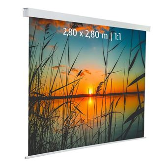 Pantalla de proyección eléctrica KIMEX 042-3627, 2,80 x 2,80 m, Formato 1:1, Tela blanca - 1