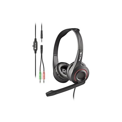 Auriculares Ngs Msx10pro Con Micrófono Ajustable.conexión Jack 3.5 Mm Y Adaptador Doble Jack Para Pc