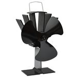 Ventilador de estufa accionado por calor 3 aspas vidaXL negro