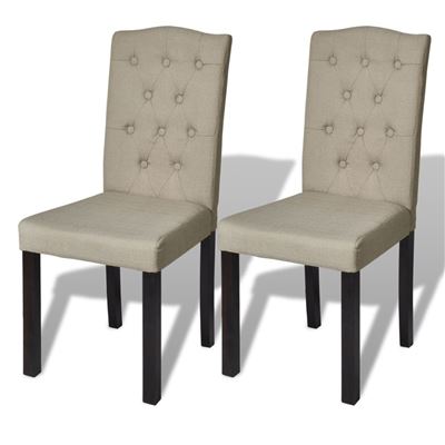 Vidaxl Beige Sillas De Comedor 2 Unidades De Tela