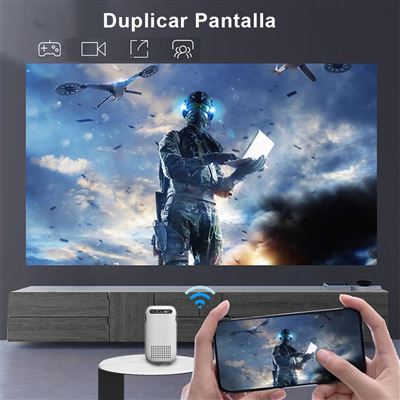 Proyector portátil 4K + WiFi + 5.0 Bluetooth + 4500 lúmenes - pantalla de  proyección de hasta 200