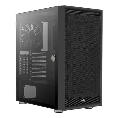 Aerocool Negro Caja Pc Atx Graphitev1, Cristal Templado, Panel Frontal Mesh,