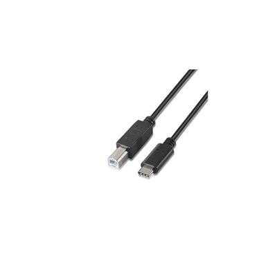 Cable USB 2.0 Nanocable USB-C a USB-B 1m Negro - Imagen 2